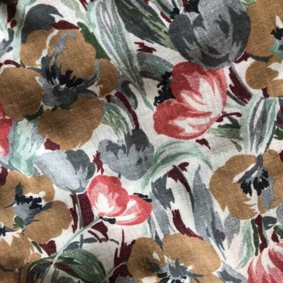 Vintage Ray Strauss Floral Oversized Shawl Scarf 57 Inch Square USA Made - Picture 2 of 3